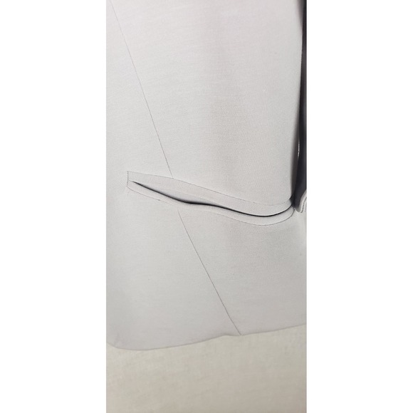 Skies Are Blue Floral Lined Blazer L Jacket Pale Gray Open Front Casual Spring - Picture 6 of 10